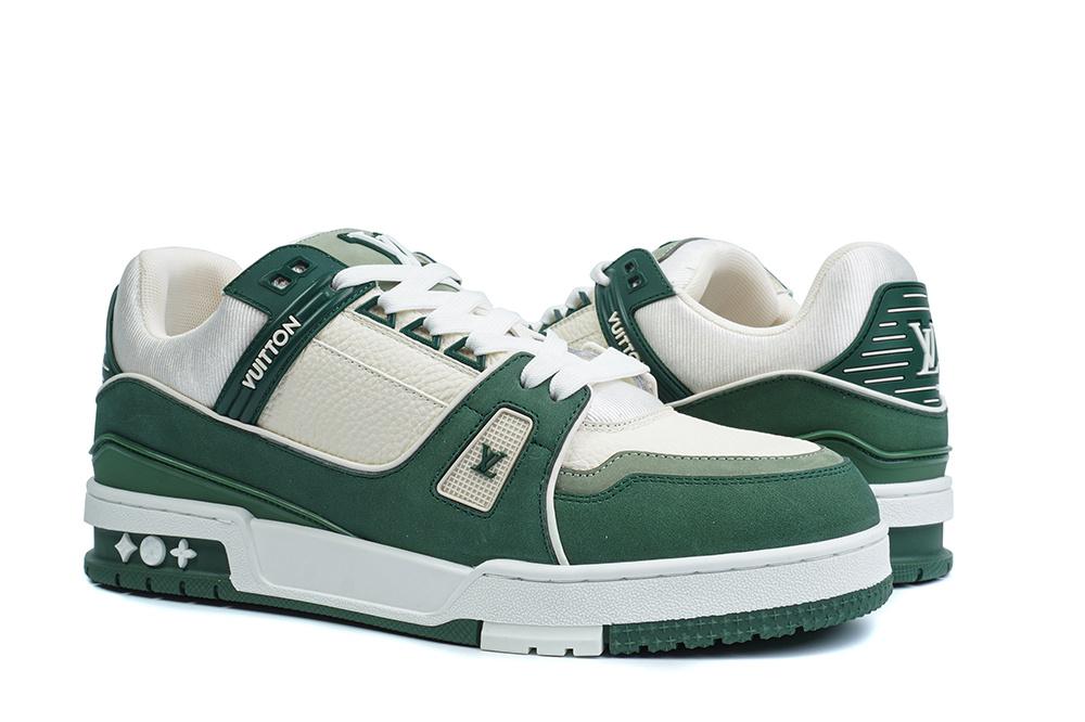 PK god Louis Vuitton LV Trainer Green White retail materials ready to ship